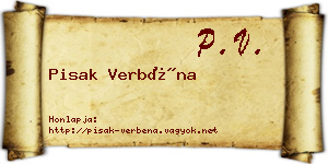 Pisak Verbéna névjegykártya